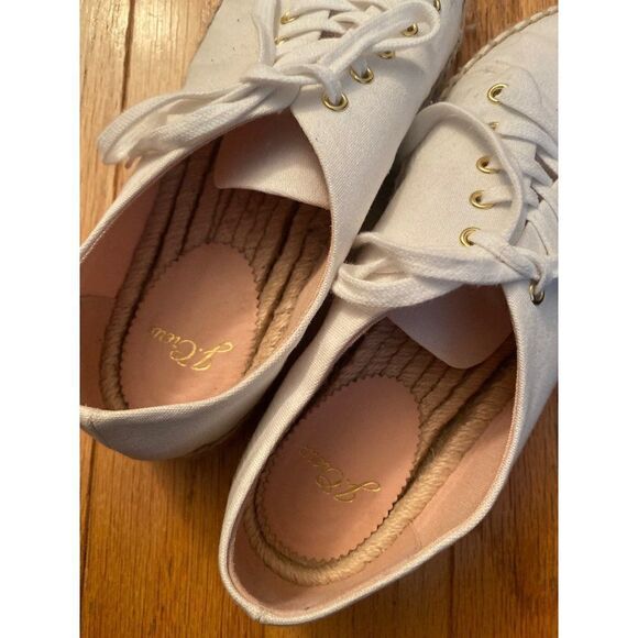 J. Crew, women's white canvas espadrille lace up sneaker size 7.5 - Picture 7 of 7